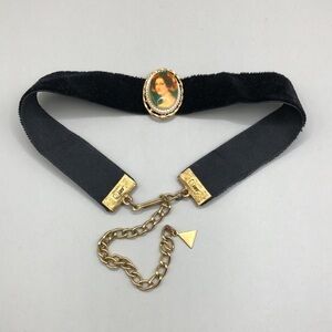 Vintage Arthur Pepper ART Portrait Cameo Black Velvet Choker Victorian Style